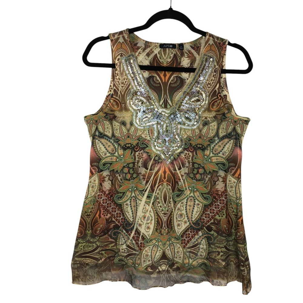 Vintage‎ Apt 9 Y2K 90s Semi-Sheer Beaded Tank Size S